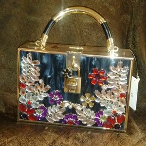 Lunchbox acrylic clutch purse NWT